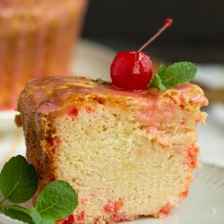Cherry Limeade Pound Cake - best pound cake recipe! Delicious cherry cake with lime juice or 7up & traditional crusty top! #poundcake #cake #dessert #poundcakerecipe #poundcakepaula #callmepmc #moist #7uppoundcake #cherry #cherrycake #cherrypoundcake