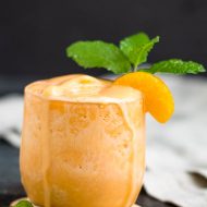 This Creamsicle Protein Shake recipe is a sweet orange julius smoothie drink that tastes like orange sherbet ice cream. Healthy, delicious. #healthy #smoothie #milkshake #proteinshake #drink