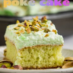 Whipped Cream Frosted Pistachio Poke Cake