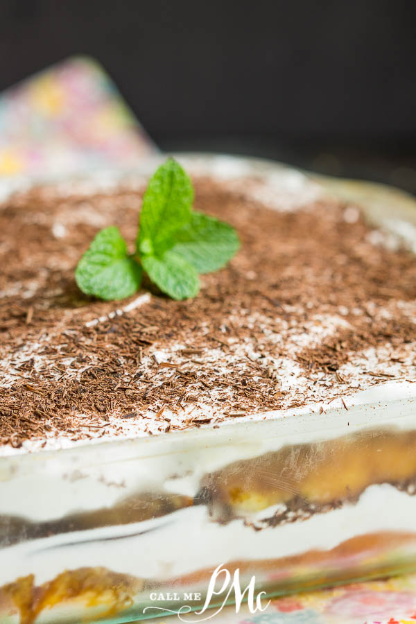 Amaretto Twinkie Tiramisu recipe has delicious cream filling with amaretto & espresso-infused Twinkies! No-bake, make-ahead dessert. #dessert #baking #recipe #Twinkie #coffee #espresso #makeahead #nobake #callmepmc Amaretto Twinkie Tiramisu
