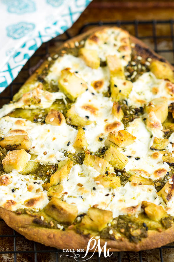Naan chicken pesto pizza Easy Chicken Pesto Flatbread