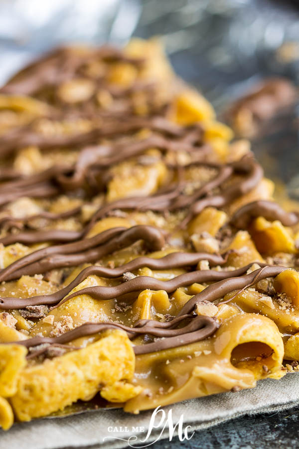 Sheet pan of fritos and chocolate Peanut Butter Frito Bars