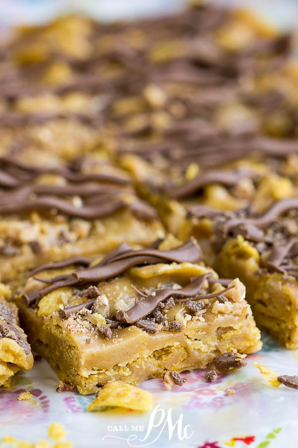 Peanut Butter Frito Bars are sweet, salty, crunchy, chewy, and knock-your-socks-off delicious! This twist on a cornflake cookie will become your new go-to dessert snack!