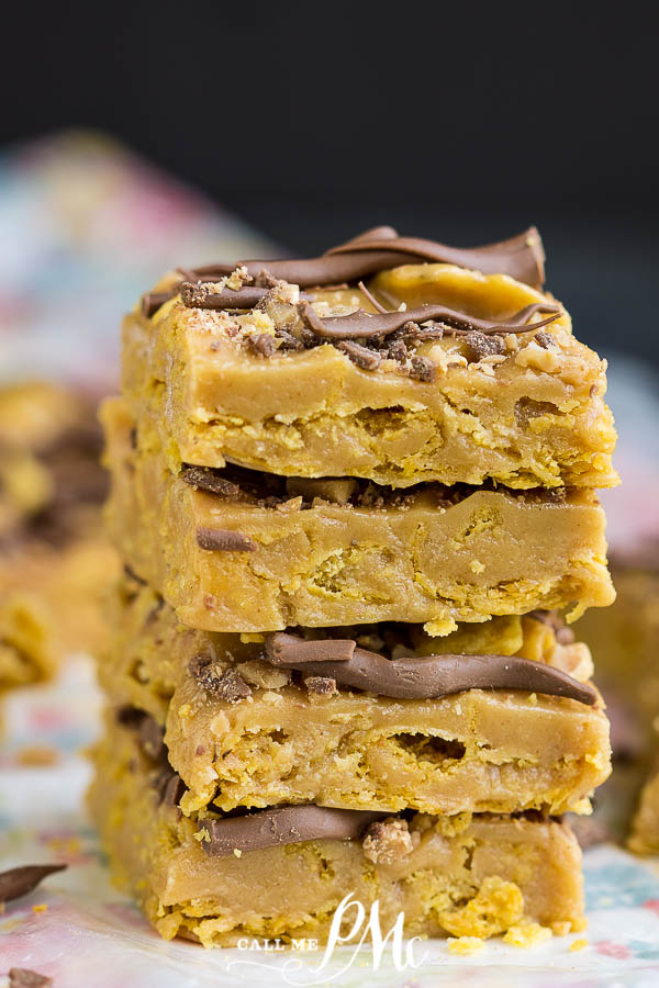 Fritos caramel and chocolate bars stacked Peanut Butter Frito Bars