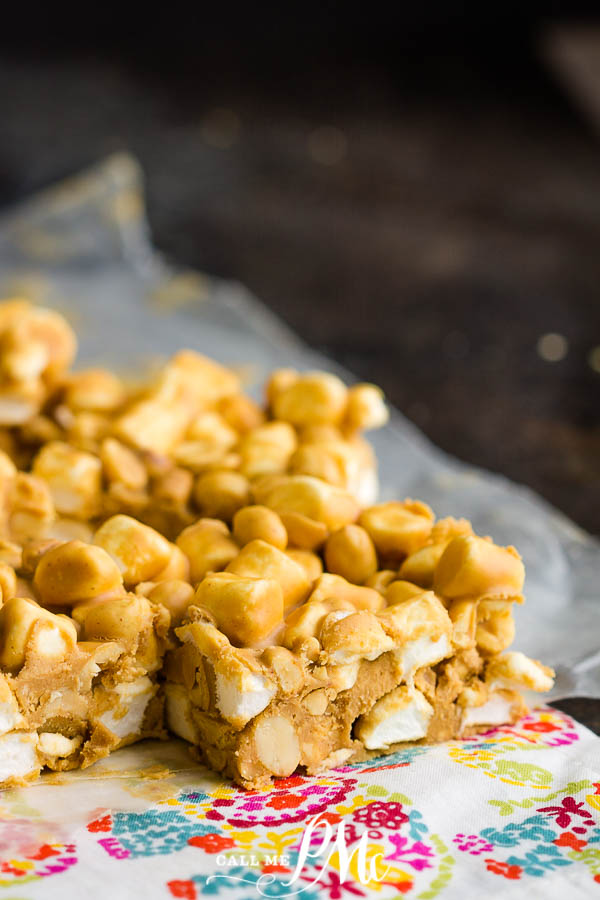 PayDay bars Salted Nut Roll Recipe are sweet, salty, crunchy, & chewy! Great for crowds, easy to make, great for potlucks, parties, & gameday tailgating!