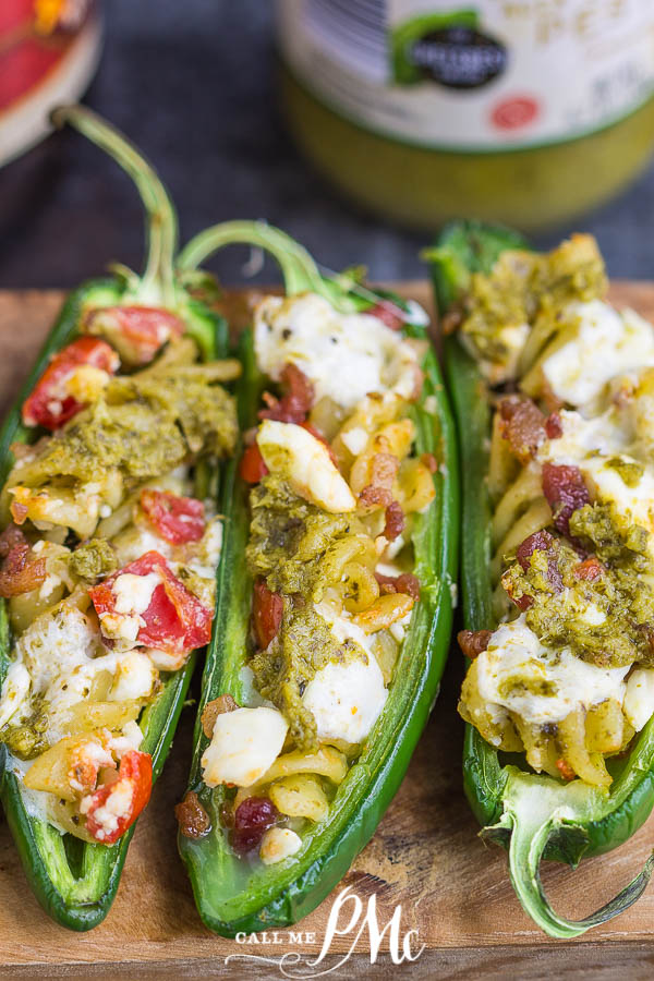 Jalapenos filled with pesto pasta jalapeno peppers