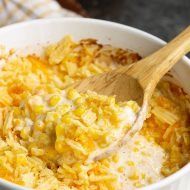 CREAMY CHEESY CORN CASSEROLE