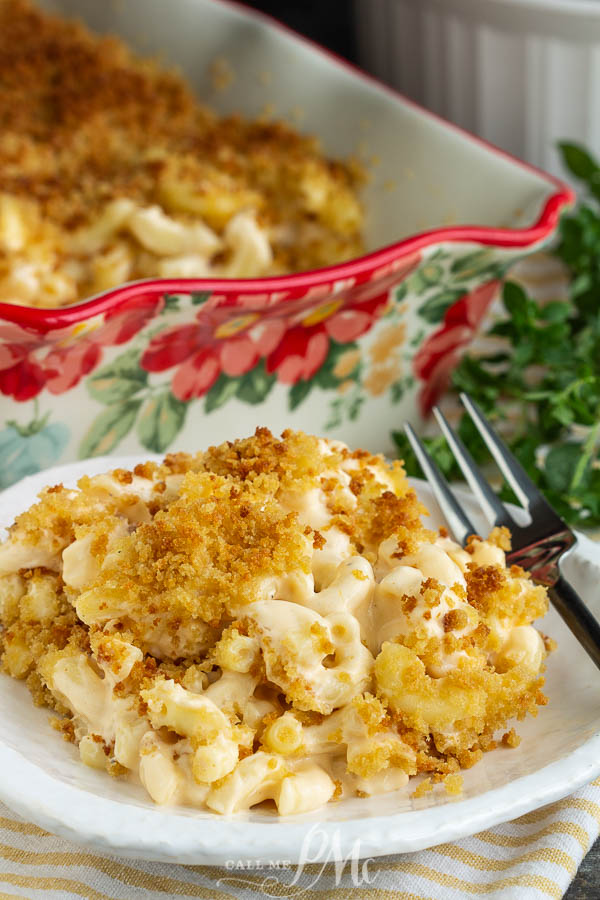 Mac and Cheese No roux No flour, this comfort food classic is easy to make yet it's rich, creamy, cheesy, and decadent. It's topped off with buttery panko bread crumbs.