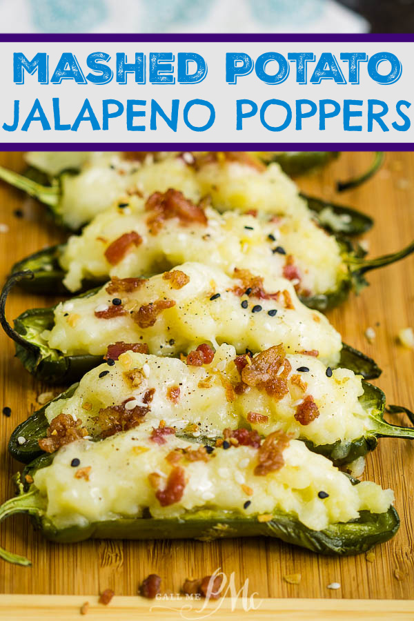These delicious Potato Stuffed Jalapenos are filled with buttery mashed potatoes and topped with bacon bits. They are a quick and easy appetizer that tastes amazing!