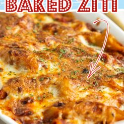 Classic Italian comfort food, Million Dollar Baked Ziti, is reminiscent of lasagna but effortless to throw together. This is a great family weeknight dinner and doubles easily for a crowd.