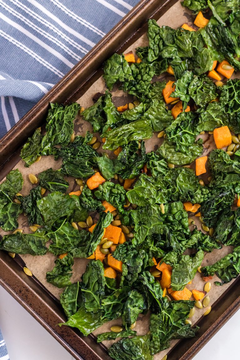 ROASTED KALE BUTTERNUT SQUASH AND PEPITAS