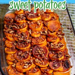 Glazed Sweet Potatoes with Pecans from Call Me PMc blog is a classic Southern side dish recipe for the holidays. It's simple to prep with wonderful flavors. #sweetpotatoes #sweetpotatocasserole #sidedishrecipe #callmepmc