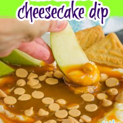 Easy Caramel Cheesecake Dip is a no-bake dip recipe that's the perfect fall appetizer or dessert. It's a favorite with kids and adults.