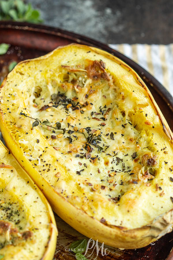 squash half with cheese