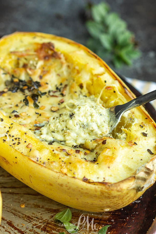 Cheesy Garlic Spaghetti Squash