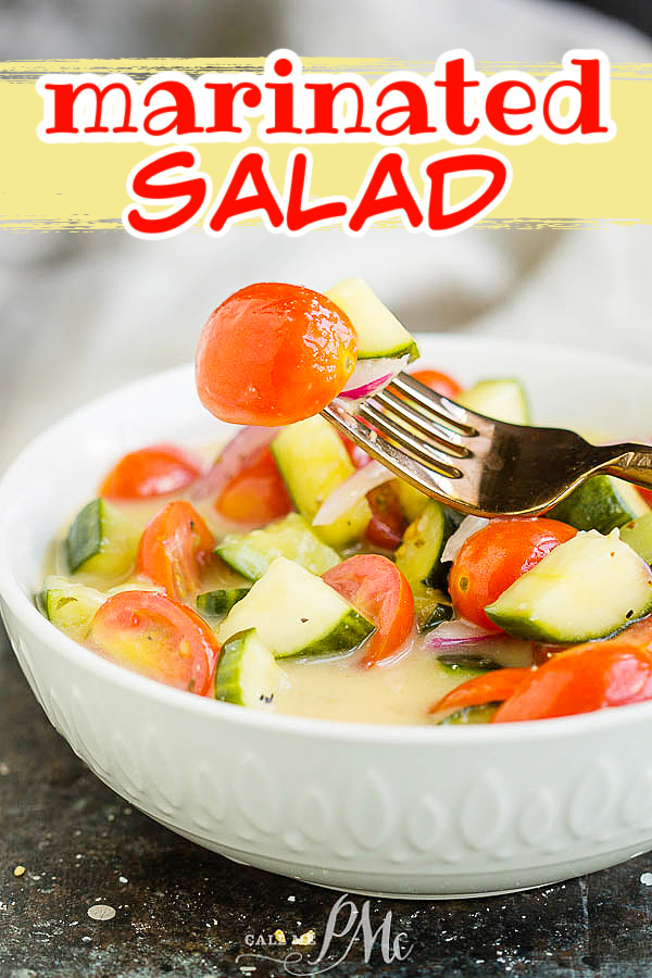 Easy Marinated Summer Salad tomato cucumber onion