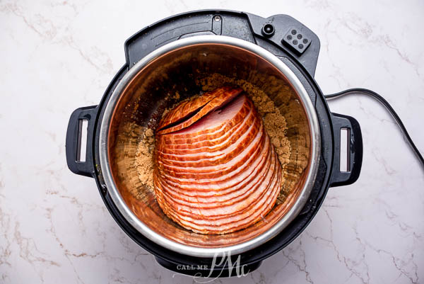 ham and brown sugar in instant pot Instant Pot Pineapple Brown Sugar Ham cooked in an electric pressure cooker.
