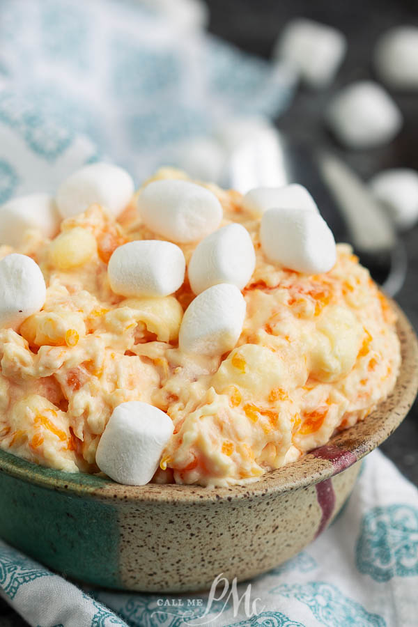 Mandarin orange gelatin salad with marshmallows