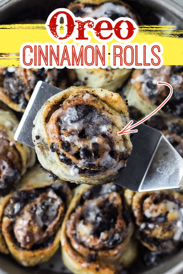 Cinnamon rolls with cookies and cream cookies
