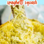 Skinny Roasted Parmesan Spaghetti Squash is a low-carb, healthy alternative to pasta. This side dish recipe has parmesan, garlic, & cheese. It's so good and kids even love it! #sidedish #lowcarb #healthy #eatyourveggies