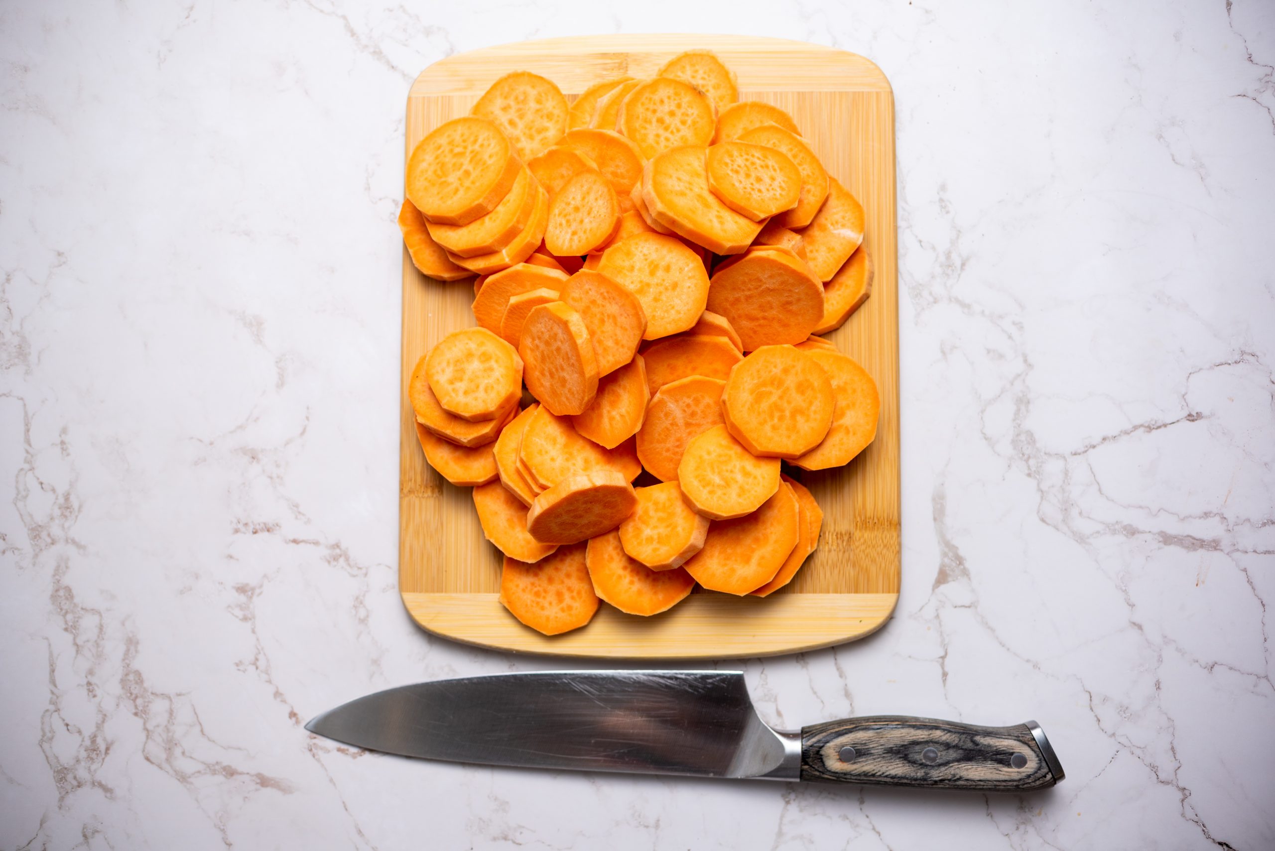 sliced sweet potatoes