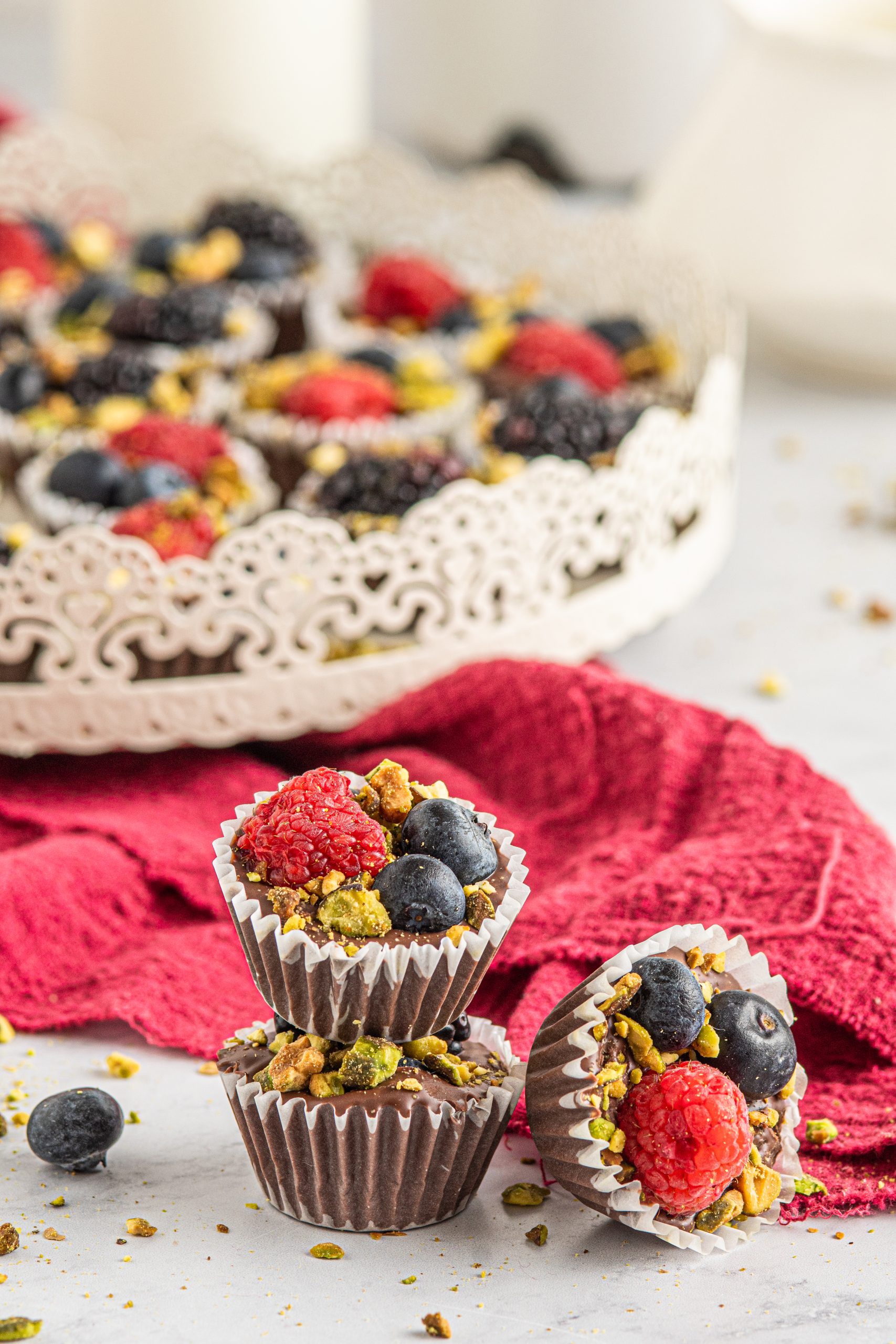berry and chocolate cups Berry Cups