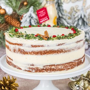 asy Homemade Eggnog Cake with Eggnog Cream Cheese Icing recipe from callmepmc.com is moist layer cake & eggnog frosting, no box mix, Holiday Christmas dessert. #baking #layercake #Christmascake #dessert #callmepmc