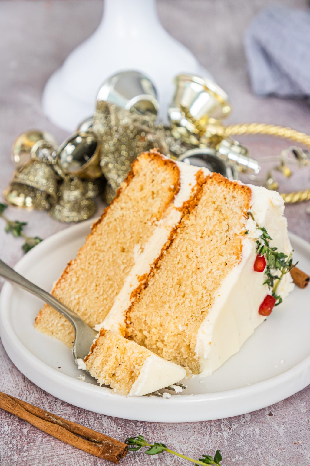 EGGNOG CAKE WITH EGGNOG CREAM CHEESE ICING