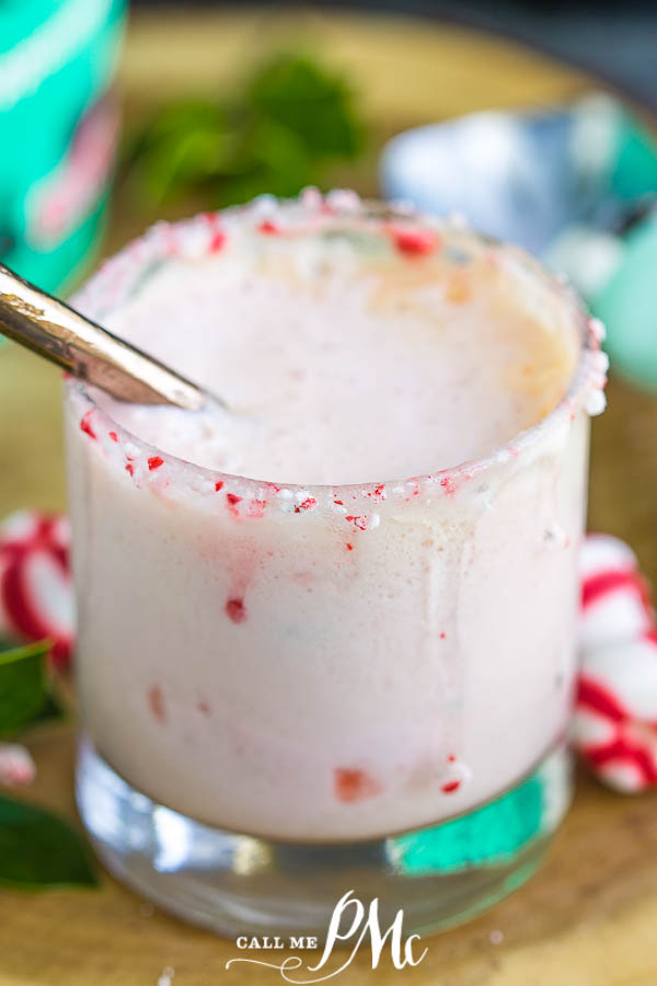 Peppermint champagne float