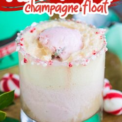 peppermint ice cream float with champagne