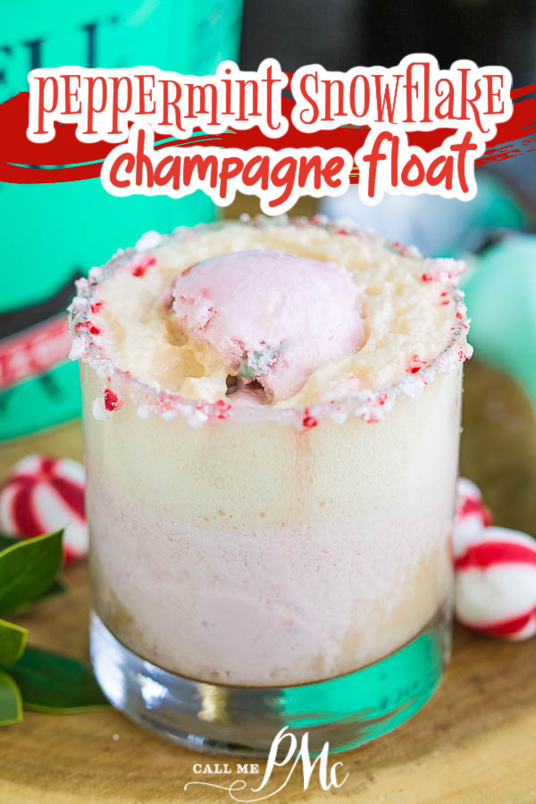 Peppermint champagne float Peppermint Snowflake Cocktail