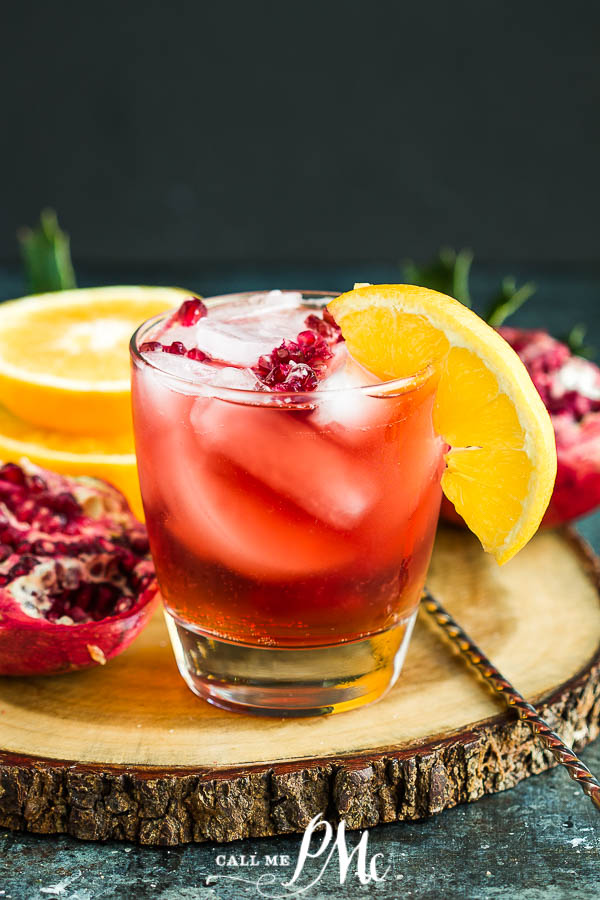red cocktail with pomegranate