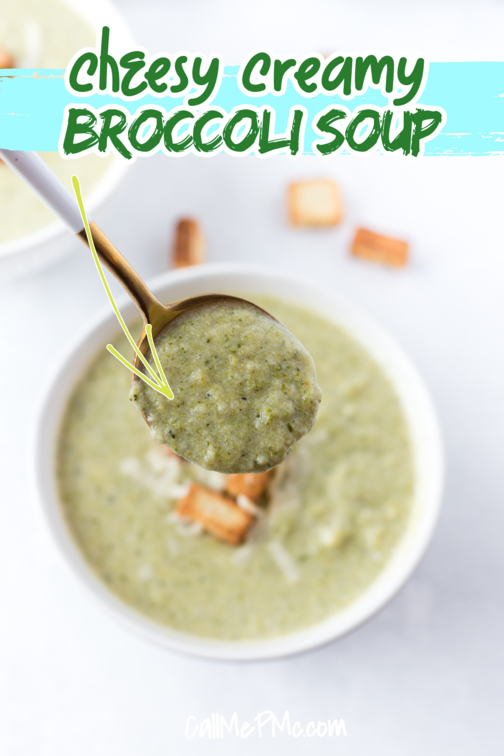 spoonful of healthy broccoli soup