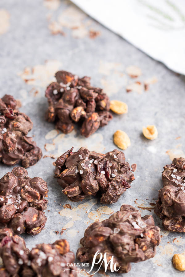 chocolate raisin peanuts Desserts on a table.