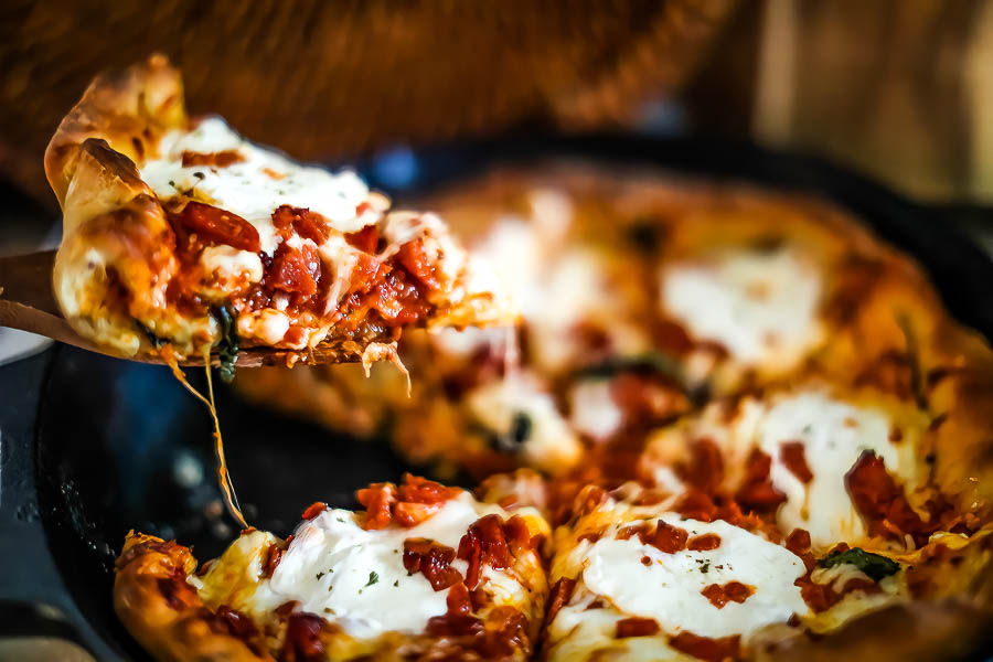 chicago style pizza Homemade Pepperoni Lover's Deep Dish Pizza