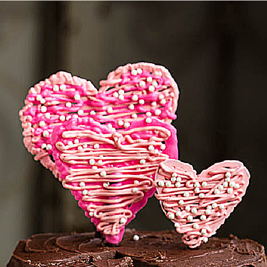 CHOCOLATE POCKY HEART DECORATIONS