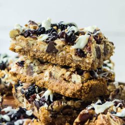 Triple Berry Magic Bars Recipe by callmepmc.com is sweet, buttery, and salty, and packed with real cranberries, blueberries, and cherries. This recipe is simple and easily adaptable. #baking #dessert #recipe #callmepmc