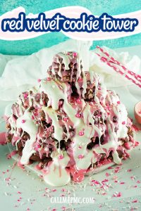 Red velvet cookie tower