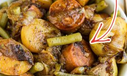 SKILLET SAUSAGE POTATOES AND GREEN BEANS RECIPE