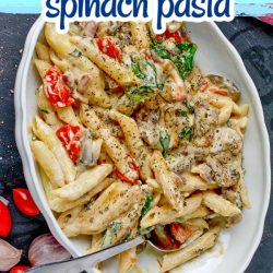 Creamy Pasta with Spinach and Tomatoes