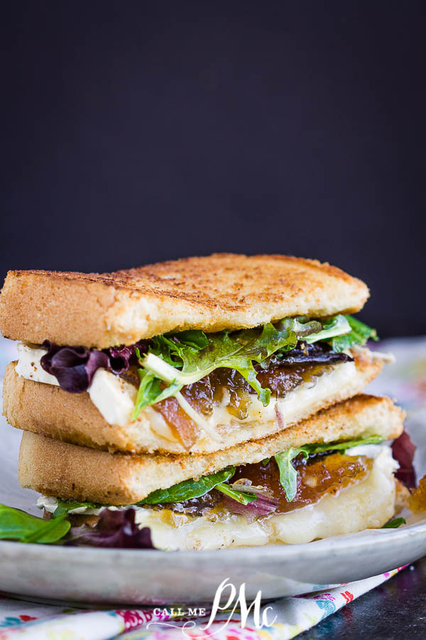 grilled sandwich on plate Brie Fig Grilled Cheese