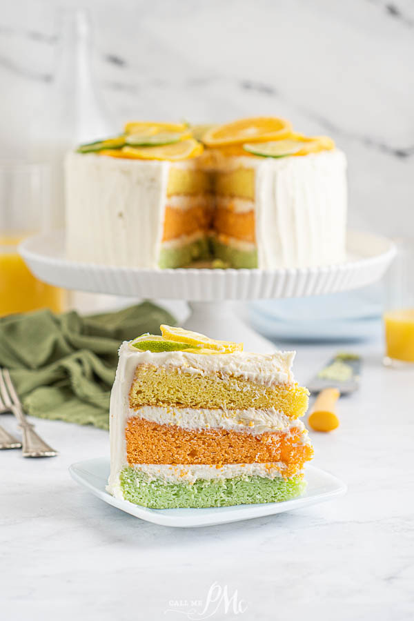 Rainbow layers citrus cake