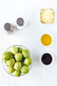 ingredients for smashed brussel sprouts recipe.