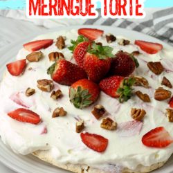 Strawberry Meringue Torte by callmepmc.com is a magnificent and elegant dessert recipe for celebrations. This glamorous and complex confection of meringue, whipped cream, and summer berries is a show-stopper that's as delicious as it is flavorful.