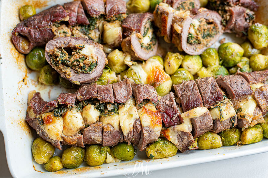 sliced flank steak with vegetables