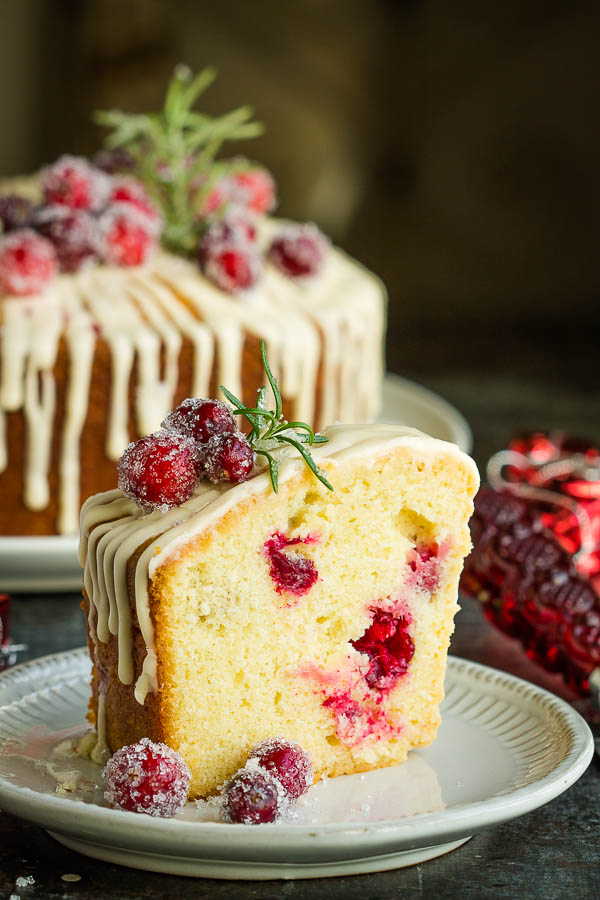 slice of Cranberry pound Cake