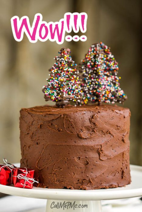 Best Chocolate Cake with Chocolate Pocky Trees