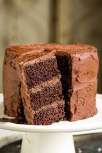 Best Chocolate Christmas Cake with Chocolate Pocky Trees