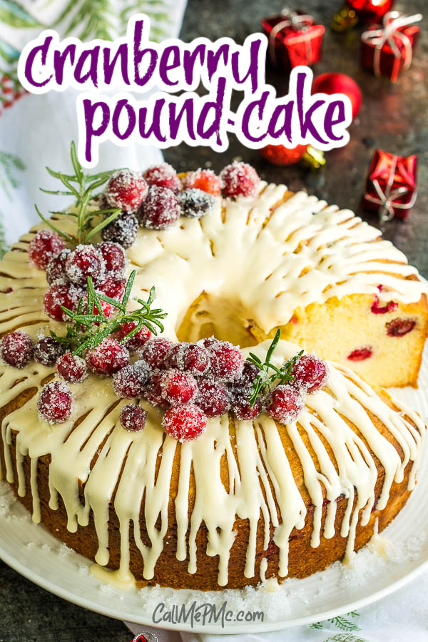 White Chocolate Cranberry Bundt Cake, pound cake