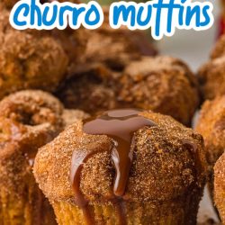 Dulce de Leche Churro Muffins are fast, easy, and tasty. They are crispy & cinnamon-sugary on the outside, light & fluffy on the inside.